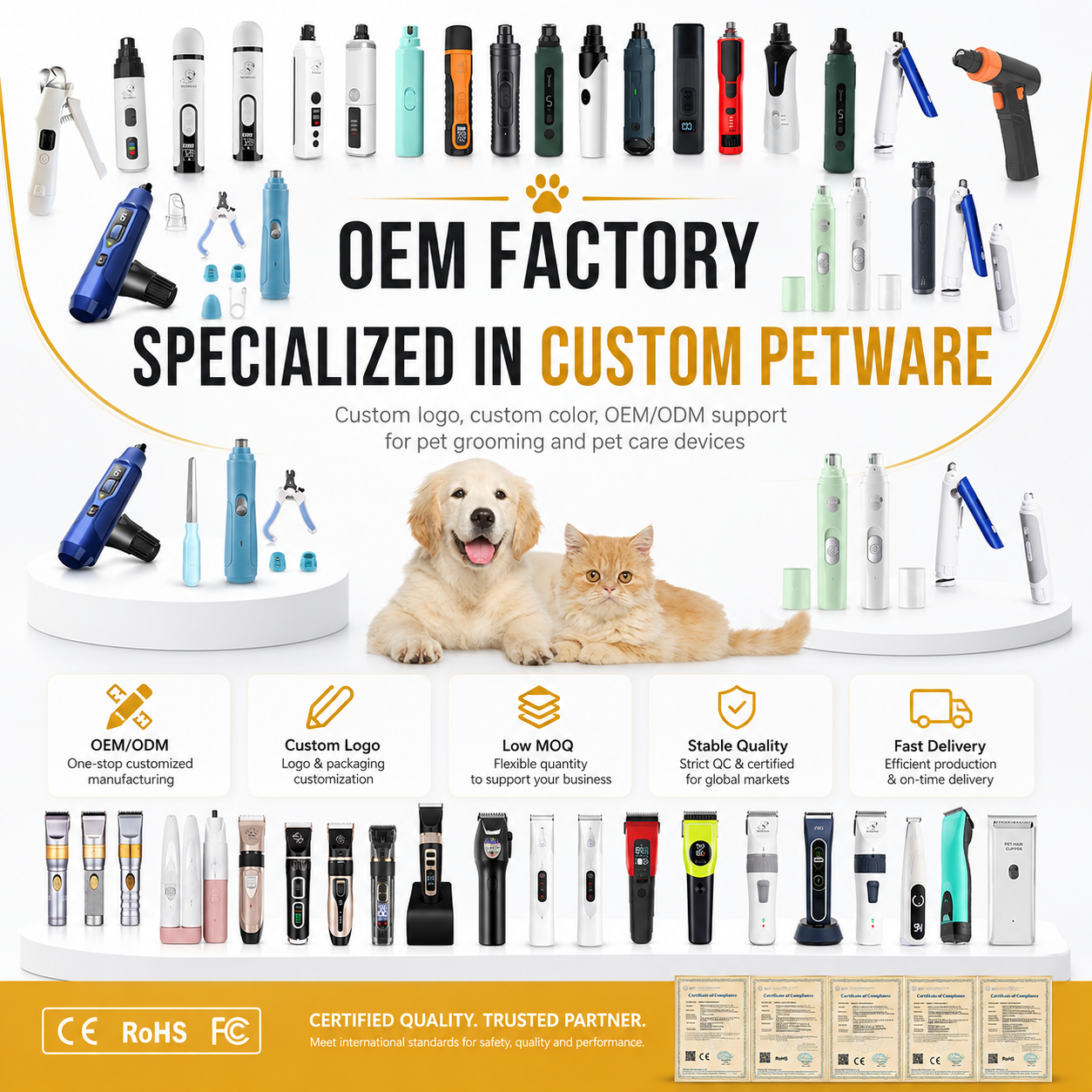 OEM pet grooming and pet care product capability overview